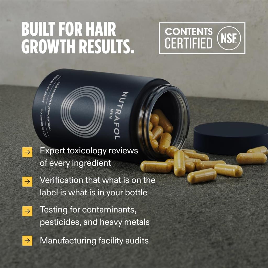 Nutrafol Men Hair Growth Supplements, Ages 18-49, 1-Month Bottle